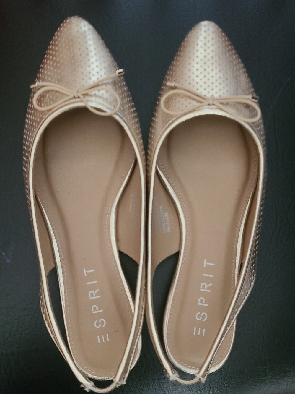 Pointed Toe Perforated Ballet Flats